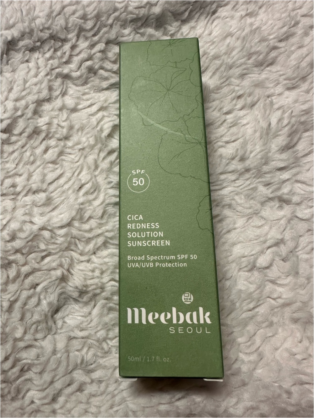 New In Box Meebak Seoul SPF 50 Cica Redness Solution Sunscreen